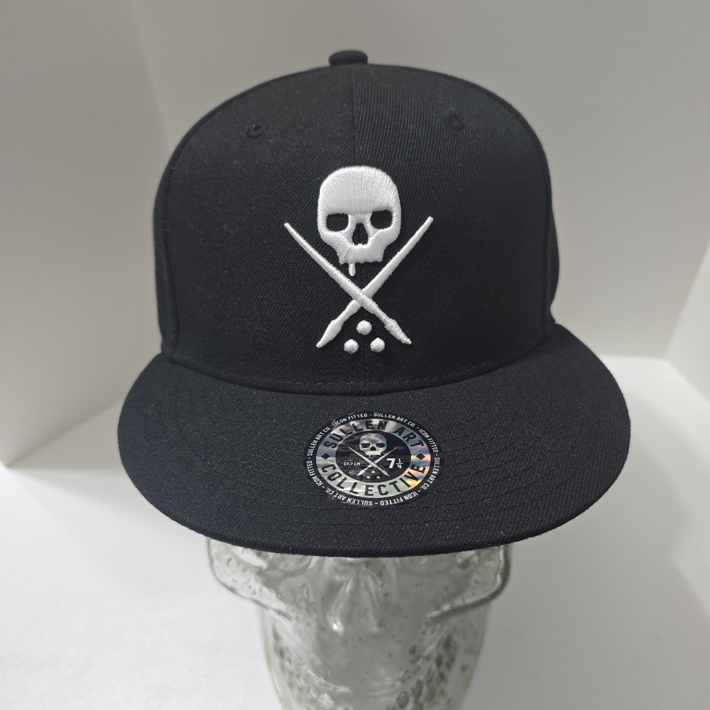 Men's Black Skull Emblem Cap